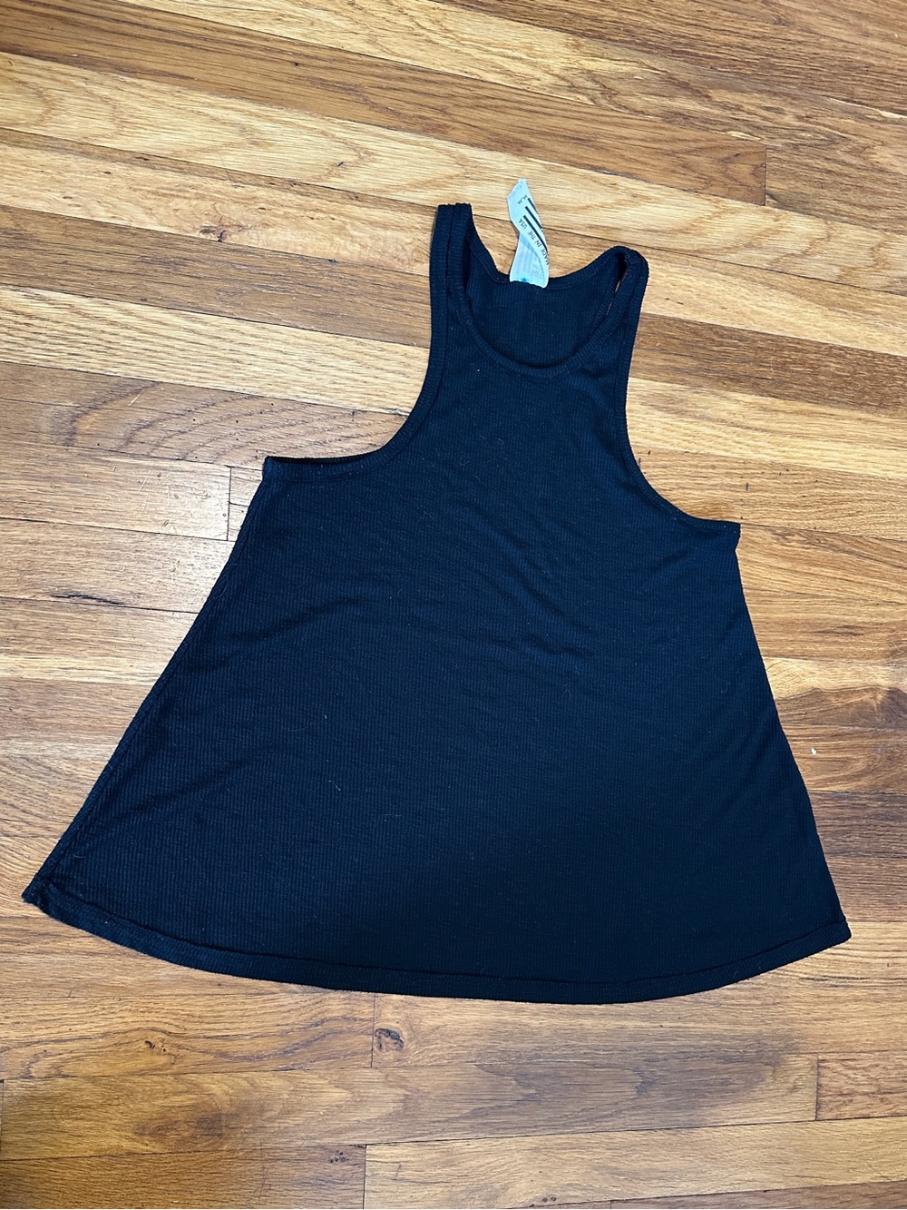 Free People Black Ribbed Racerback Tank